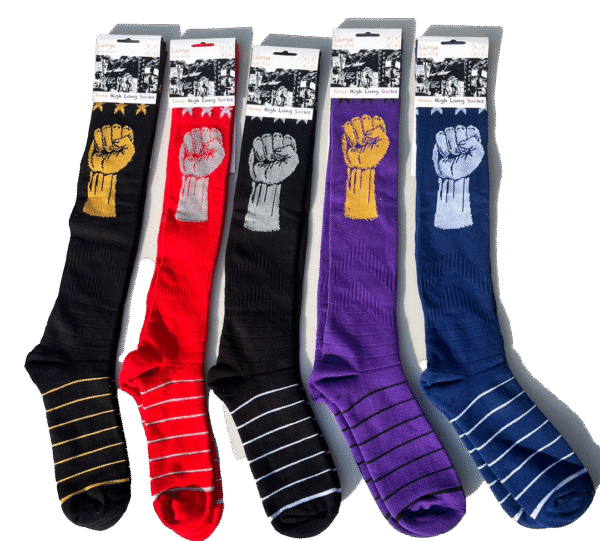 Blue and White Long Socks by Political Peoples - Image 3