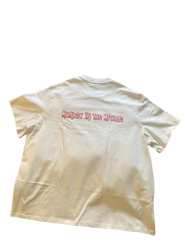 Monkey In The Middle White T-Shirt - Image 2