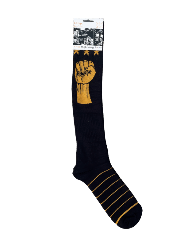 Black and Gold Long Socks by Political Peoples