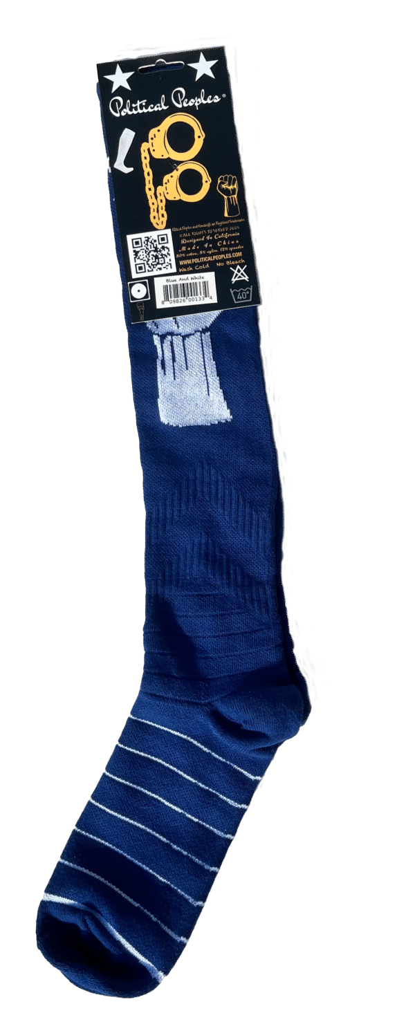 Blue and White Long Socks by Political Peoples - Image 4