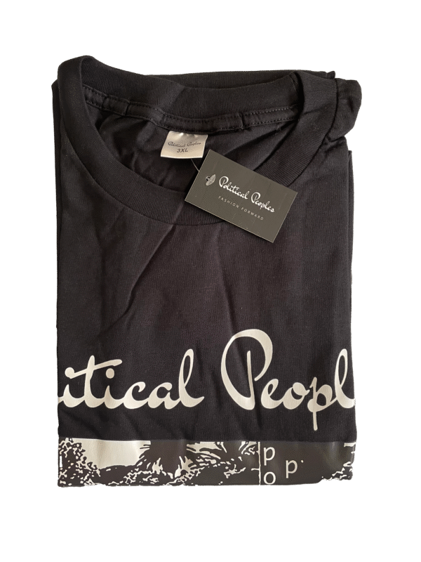 Political Peoples Logo Black T-Shirt - Image 2