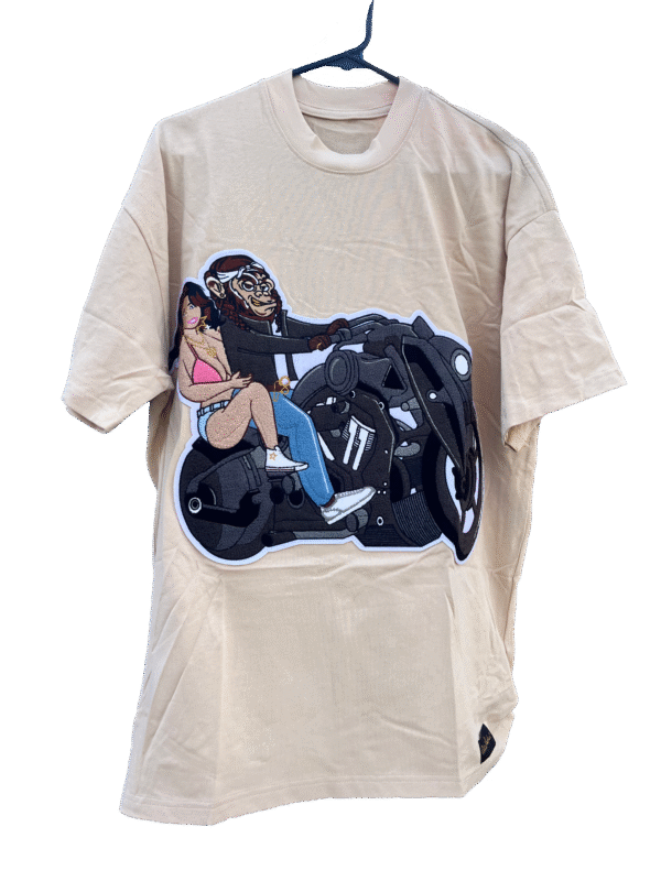 Monkey In The Middle Motorcycle Patch T-shirt