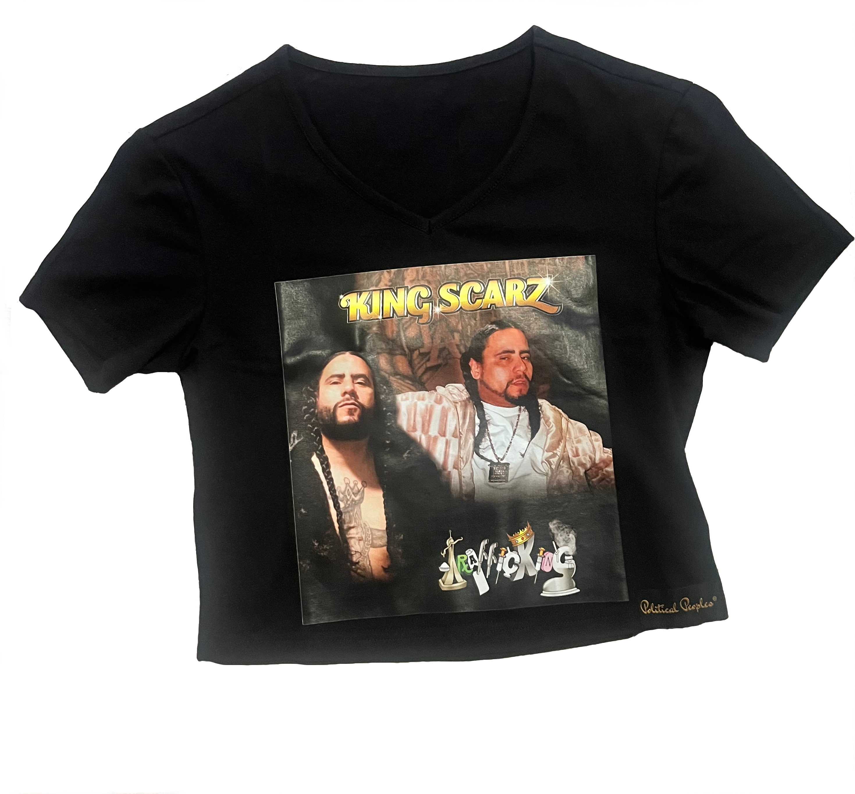 King Scarz Women Cut off Black Shirt