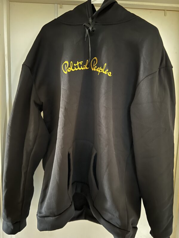 Political Peoples Logo Embroidered on a  Black Hoodie