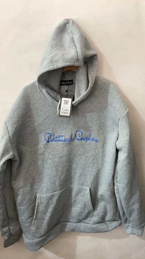 Political Peoples Logo Embroidered on a  Red Hoodie - Image 3