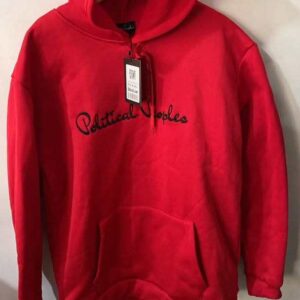 Political Peoples Logo Embroidered on a  Red Hoodie
