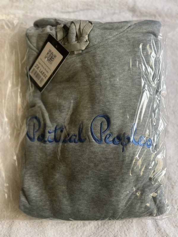 Political Peoples Logo Embroidered on a  Red Hoodie - Image 2